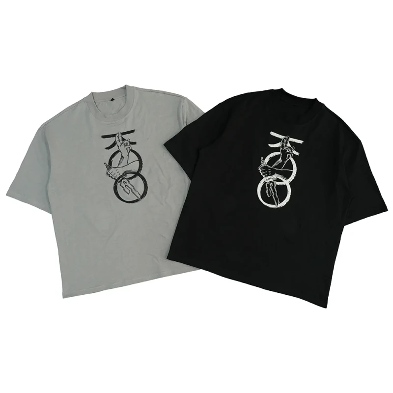 High-Quality-100-Cotton-240-Grams-Knitted-Casual-Silk-Screen-Printed-Blank-Design-T-shirt-Can-Be-Customized-Logo