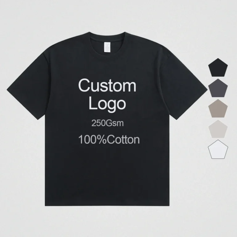 High-Quality-100-Cotton-250Gsm-Mens-Tee-Casual-Heavy-Weight-Custom-Print-Logo-T-Shirt-Cotton-Blank
