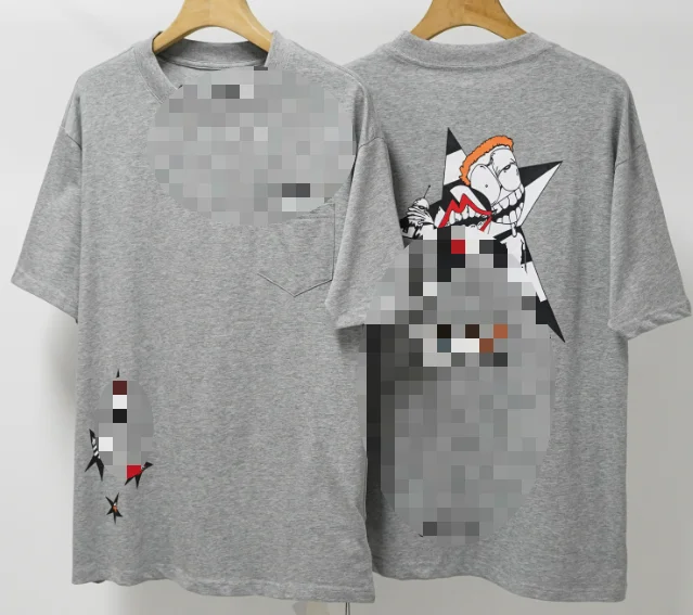 High-Quality-100-Cotton-Knitted-300g-Chromed-Hearts-Silk-Screen-Printed-Breathable-Hip-Hop-Unisex-Short-Sleeve
