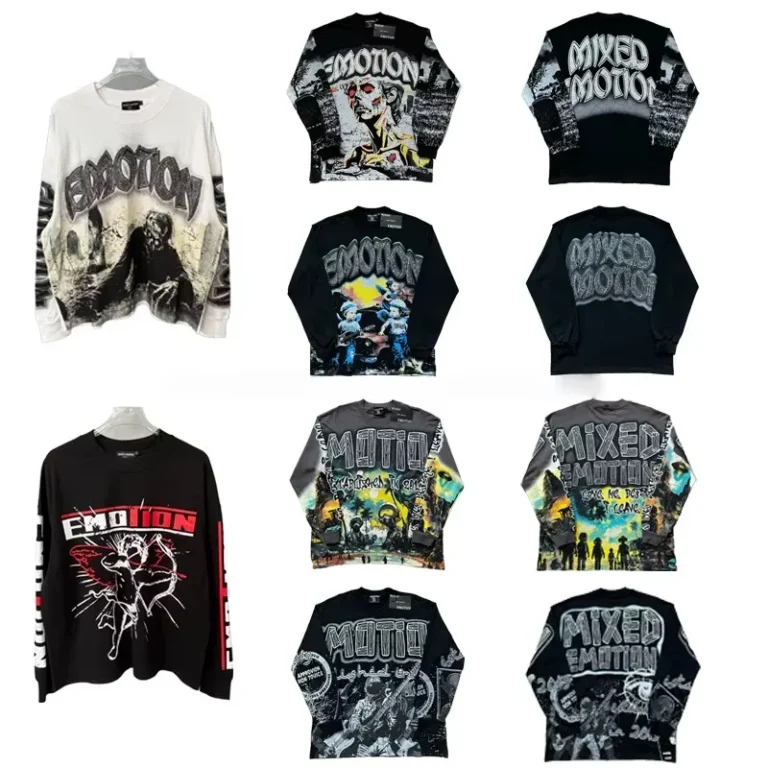 High-Quality-100-Cotton-MIXED-EMOTION-Mens-Oversized-Apparel-Long-Sleeved-Tee-Top-T-Shirt-Jersey-Casual-Silk-Screen-T-Shirts