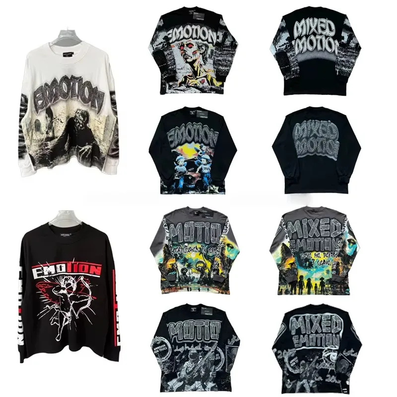 High-Quality-100-Cotton-MIXED-EMOTION-Mens-Oversized-Apparel-Long-Sleeved-Tee-Top-T-Shirt-Jersey-Casual-Silk-Screen-T-Shirts