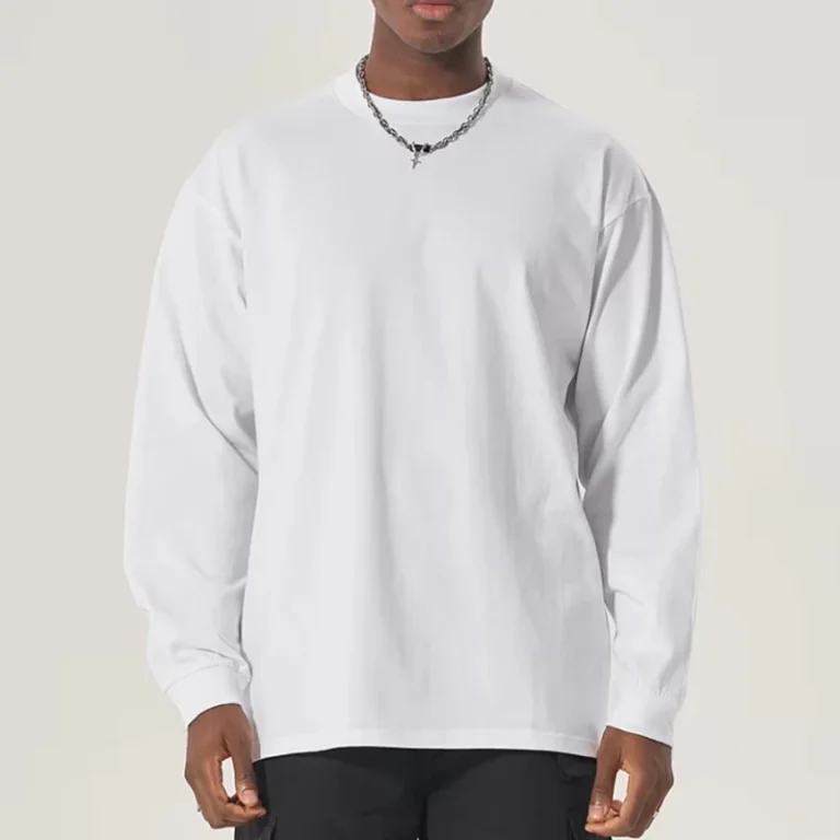 High-Quality-100-Cotton-Mens-Long-Sleeved-T-Shirt-Trendy-Loose-Fit-with-Small-Collar-Heavyweight-Long-Sleeved-T-Shirt