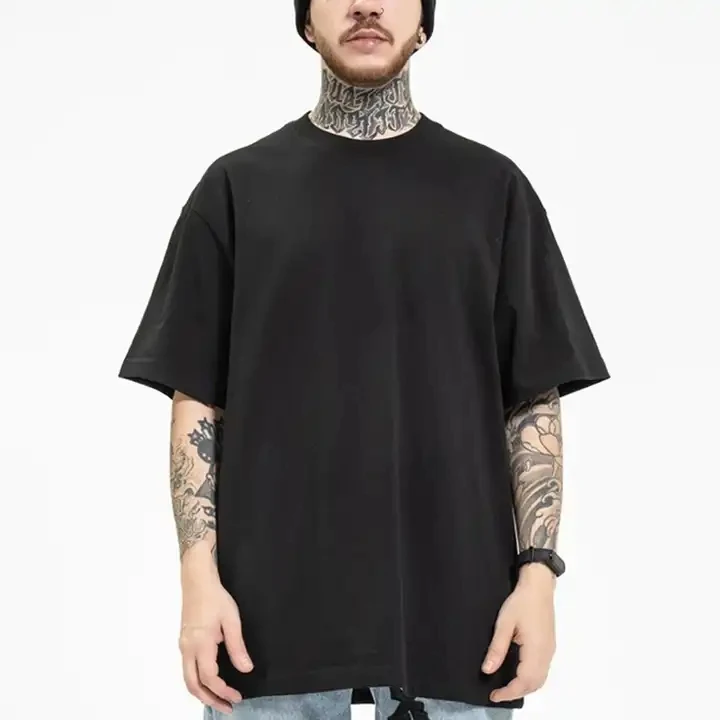 High-Quality-100-Cotton-Oversized-T-Shirt-Plain-Blank-Gym-Tshirt-Men-Heavyweight-Custom-T-Shirt-for-Men