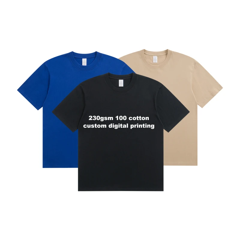 High-Quality-100-Cotton-Plus-Size-T-shirt-Customize-Digital-Printing-logo-230gsm-Men-Plain-O-neck-Tshirt-Custom-t-Shirt
