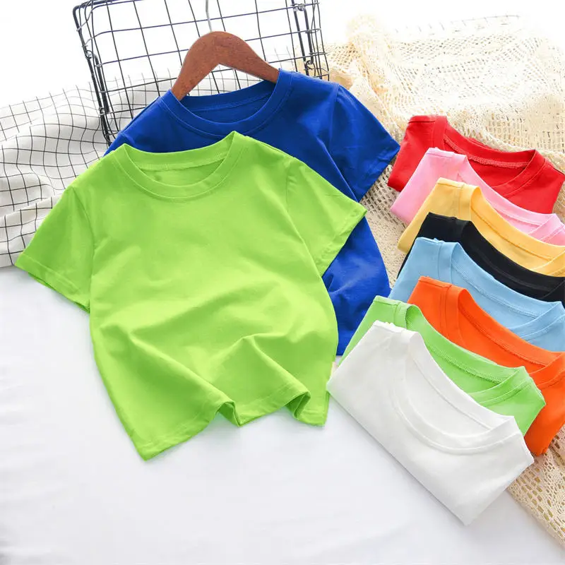 High-Quality-100-Cotton-T-shirt-Plain-Color-T-Shirt-for-Kids-Boys-and-Girl