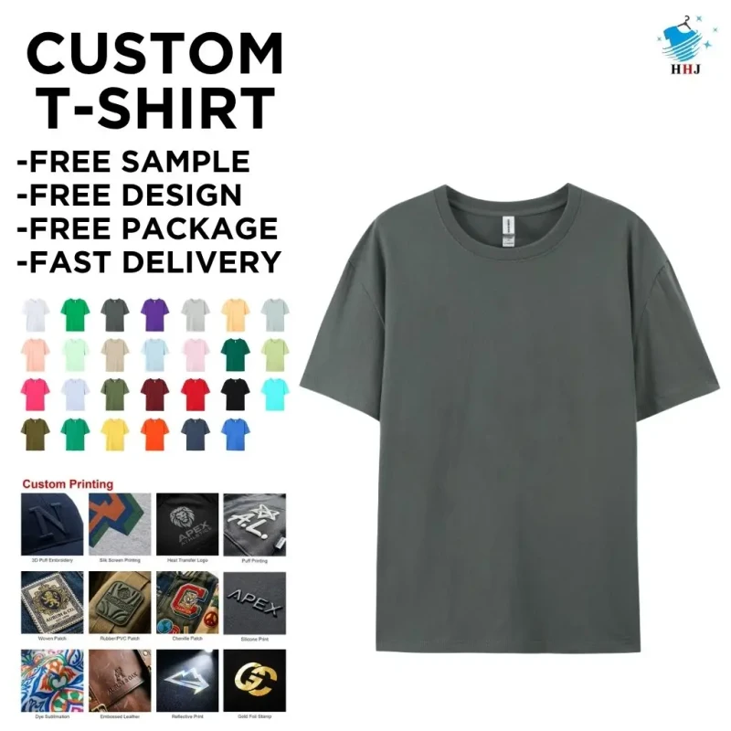 High-Quality-100-Cotton-Tshirts-for-Men-T-Shirts-Plain-Custom-DTG-Printing-Oversized-White-Blank-T-Shirt