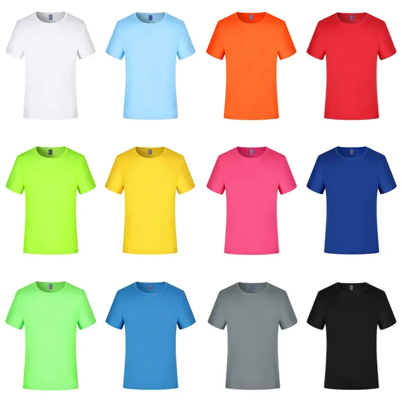 High-Quality-100-Polyester-Plain-T-shirt-Women-Men-Custom-Tshirts-Blank-T-Shirt