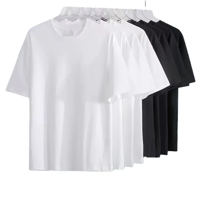 High-Quality-180GSM-Cotton-OEM-Custom-Logo-Print-Men-Clothes-Ins-Summer-Solid-Color-Loose-COTTON-T-Shirt-T-shirt