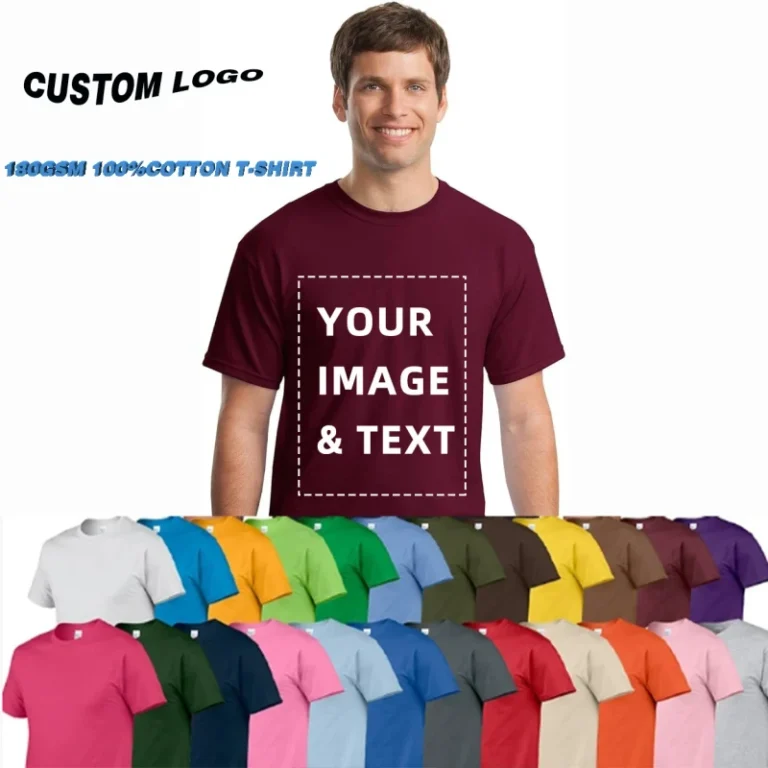 High-Quality-180gsm-Heavy-Weight-100-Cotton-Blankcustom-logo-Printing-Own-Design-Company-Staff-Uniform-Work-Wear-Mens-T-shirt