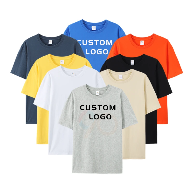 High-Quality-190-Grams-Heavy-Weight-Custom-Design-Blank-100-Organic-Cotton-Plain-Tshirts-Mens-T-shirts