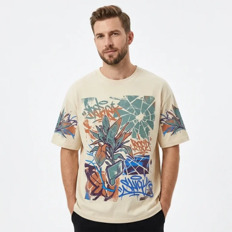 High-Quality-300-Gsm-Oversized-T-Shirt-Mens-Cotton-T-Shirt-Custom-Graphic-Print-Short-Sleeve-with-Custom-Logo