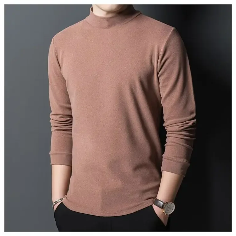 High-Quality-Autumn-and-Winter-Comfortable-Long-Sleeved-T-shirt-for-Men-Mid-to-High-Neck-Base-Shirt