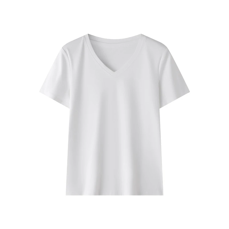 High-Quality-Breathable-Solid-V-Neck-T-Shirt-Lightweight-Breathable-OEM