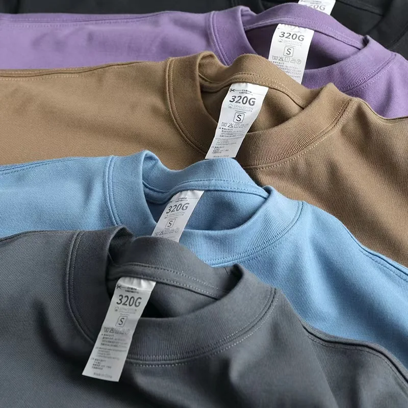 High-Quality-Cool-320-Grams-Tshirt-Custom-T-shirt-100-Cotton-Blank-Plain-Mens-t-Shirt-for-Men-2