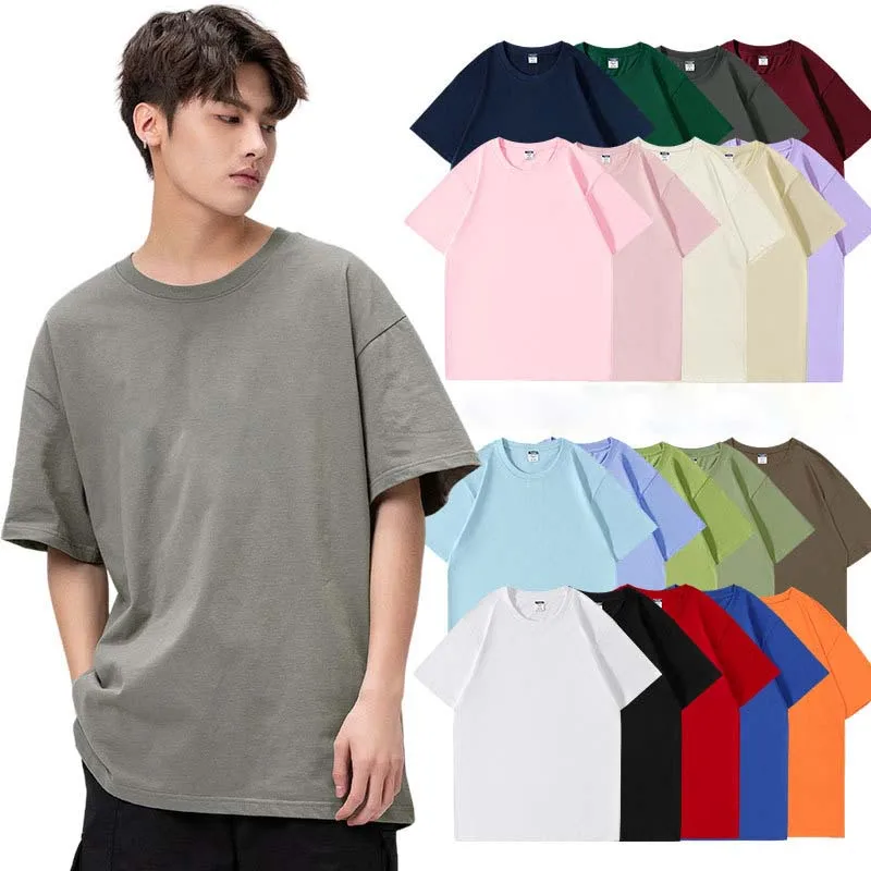 High-Quality-Cotton-Blank-T-Shirt-for-Men-Heavy-Weight-200gsm-5.89oz-Combed-Cotton-Unisex-and-Mens-T-Shirts