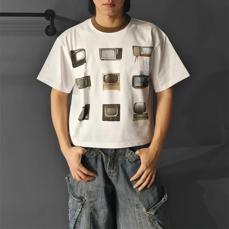 High-Quality-Crew-Neck-100-Cotton-Cropped-Tshirt-Custom-Logo-Printing-Contrast-Color-Collar-T-Shirt-for-Men