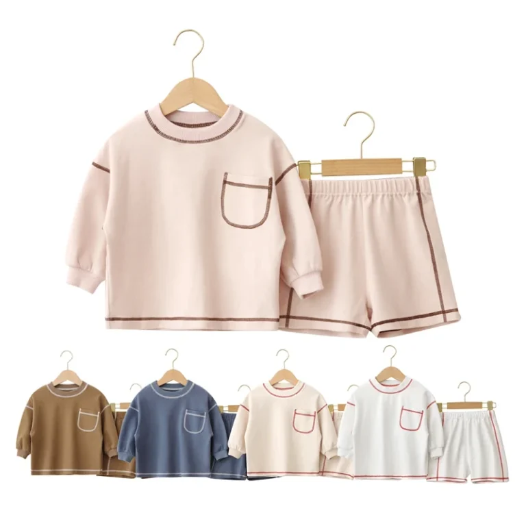 High-Quality-Custom-Color-Kids-Spring-Comfortable-Long-Sleeves-T-Shirt-and-Pant-Knitted-Children-Clothes-Sets