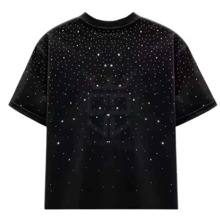 High-Quality-Custom-Logo-100-Cotton-Knitted-260g-Oversized-T-Shirt-with-Rhinestone-and-Print-Design-for-Men-1