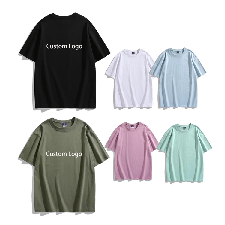 High-Quality-Custom-Logo-Heat-Transfer-Printing-Jersey-300g-Oversize-Blank-Heavyweight-100-Cotton-Mens-T-Shirts