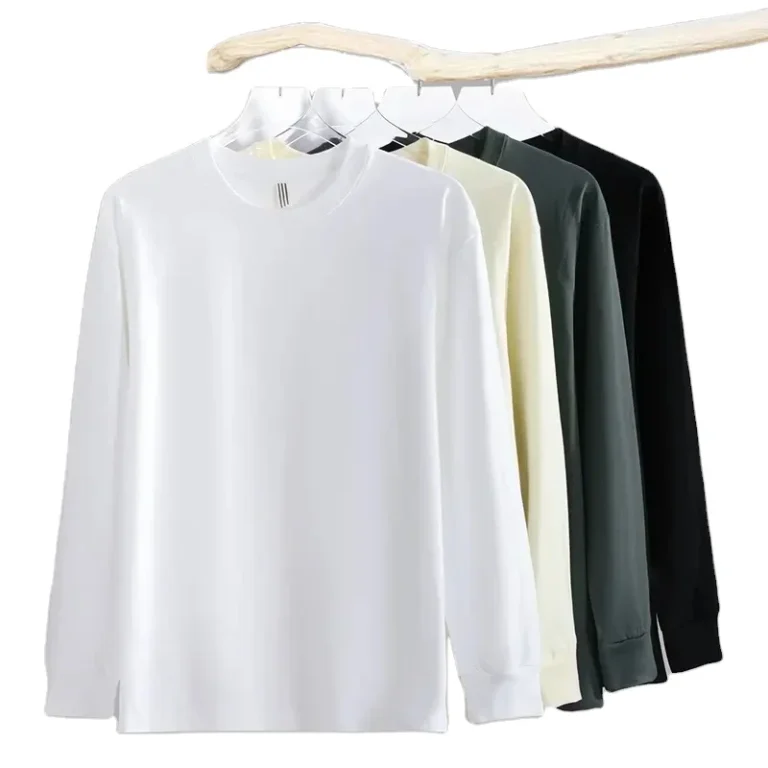 High-Quality-Custom-Logo-Printed-Long-Sleeve-T-shirt-100-Cotton-Tshirt-Men-Double-Layer-Long-Sleeve-T-shirt