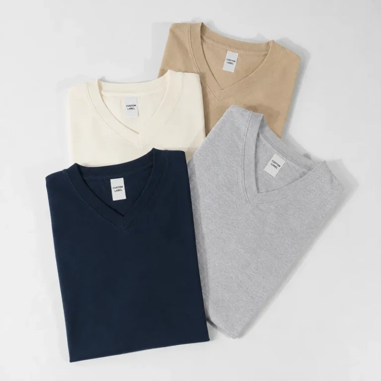 High-Quality-Custom-Print-250gsm-100-Cotton-Solid-Knitted-V-Neck-T-Shirts-Premium-Casual-Streetwear-Tees-Unisex-Soft-Fabric