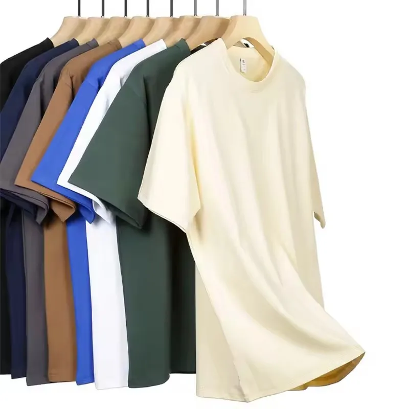 High-Quality-Custom-Screen-Printing-Short-Round-Neck-Blank-100-Cotton-Plain-T-Shirt-for-Men