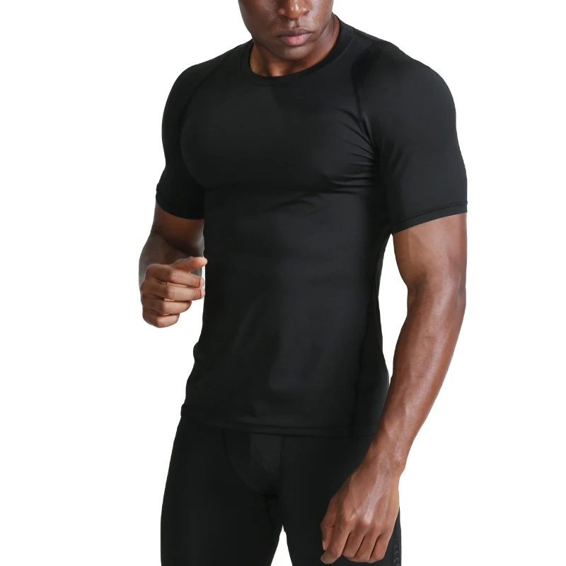 High-Quality-Custom-Workout-Short-Sleeve-Gym-Sport-Top-T-Shirt-Shirt-Men-Compress-Training-Fitness-Gym-Wear