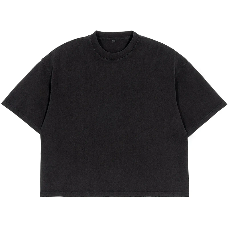 High-Quality-Loose-Cropped-Custom-T-Shirt-100-Cotton-Vintage-Acid-Washed-Mens-T-Shirt