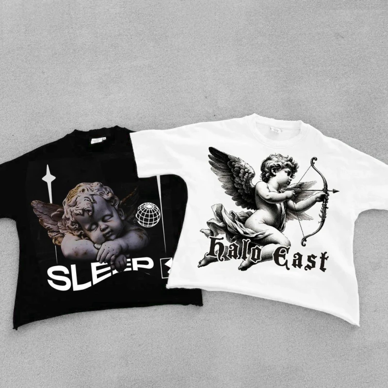High-Quality-Mens-Clothing-Oversized-Distressed-Raw-Hem-Dtg-Print-t-Shirt-Manufacturer-China