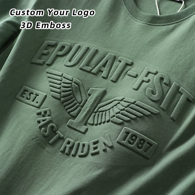 High-Quality-Mens-Embossed-O-Neck-Short-Sleeve-Loose-Fit-T-Shirt-Puff-Printed-Heavy-Cotton-Knitted-Fabric-Anti-Wrinkle