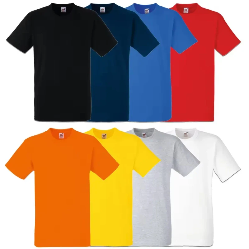 High-Quality-Mens-Round-Neck-Crew-T-Shirt-100-Cotton-Soft-and-Casual-Solid-Pattern-Summer-Plain-Tee-200-Grams-1