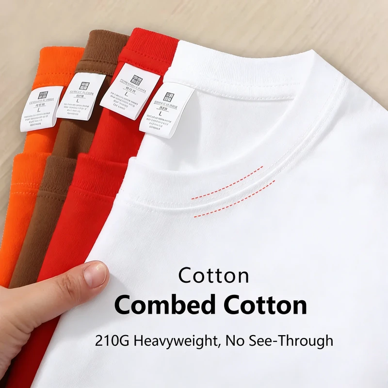 High-Quality-Mens-Summer-T-Shirt-Organic-Cotton-210g-Eco-Friendly-Quick-Dry-Custom-Direct-Injection-Heat-Transfer-Printed