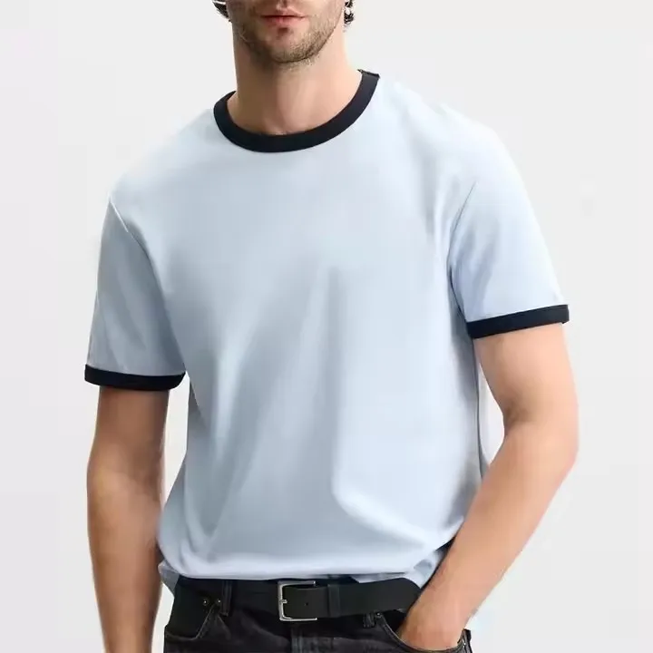 High-Quality-Organic-Cotton-Unisex-O-Neck-T-Shirt-Custom-Towel-Embroidery-Tshirts-Breathable-Ring-T-Shirt