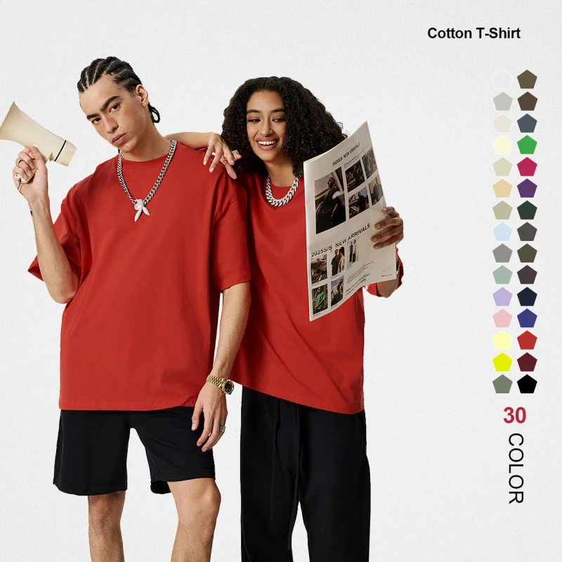 High-Quality-Oversized-Mens-T-shirts-Customizable-100-Cotton-Woven-Heavyweight-Anti-Wrinkle