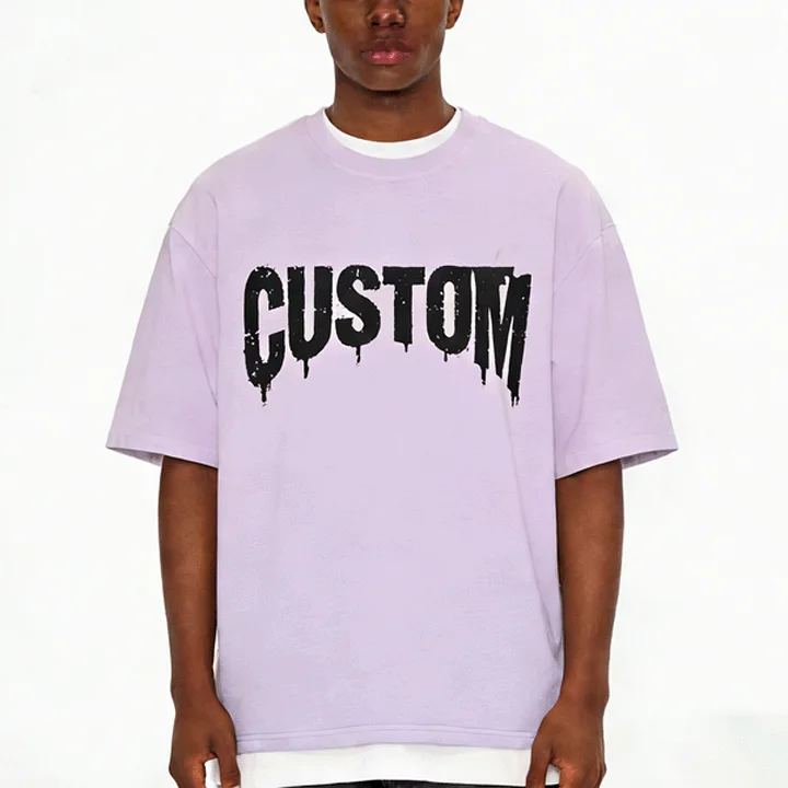 High-Quality-Oversized-Solid-Dirty-Wash-T-Shirt-For-Men-100-Cotton-Customizable-Eco-Friendly-Breathable-Digital-Printing