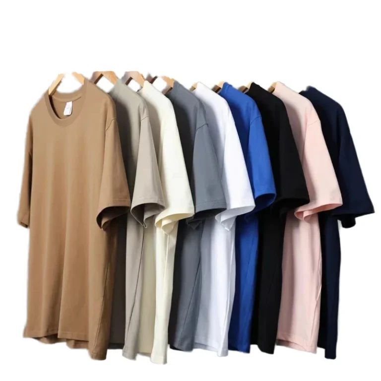 High-Quality-Oversized-Solid-T-Shirts-Casual-Print-Logo-Custom-Silk-Screen-Digital-Embroidery-Heavy-Short-Sleeved-Knitted