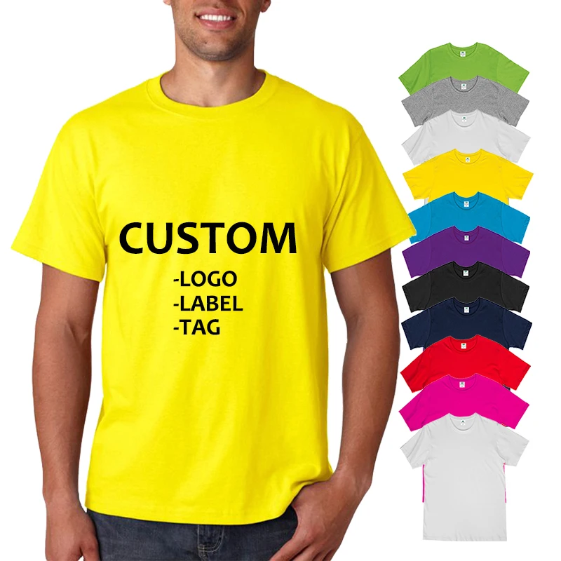 High-Quality-Print-Logo-Graphic-Custom-Blank-Mens-T-Shirts-100-Cotton-Your-Own-Brand