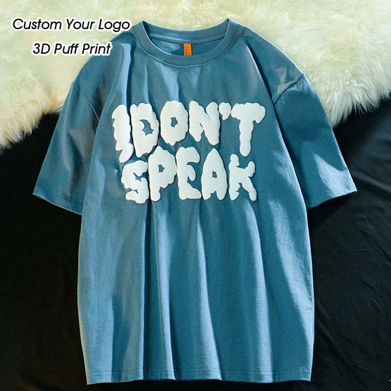 High-Quality-Puff-Print-T-shirt-3D-Foam-Puff-Printing-Logo-Unisex-Short-Sleeve-Mens-Plus-Size-T-shirts
