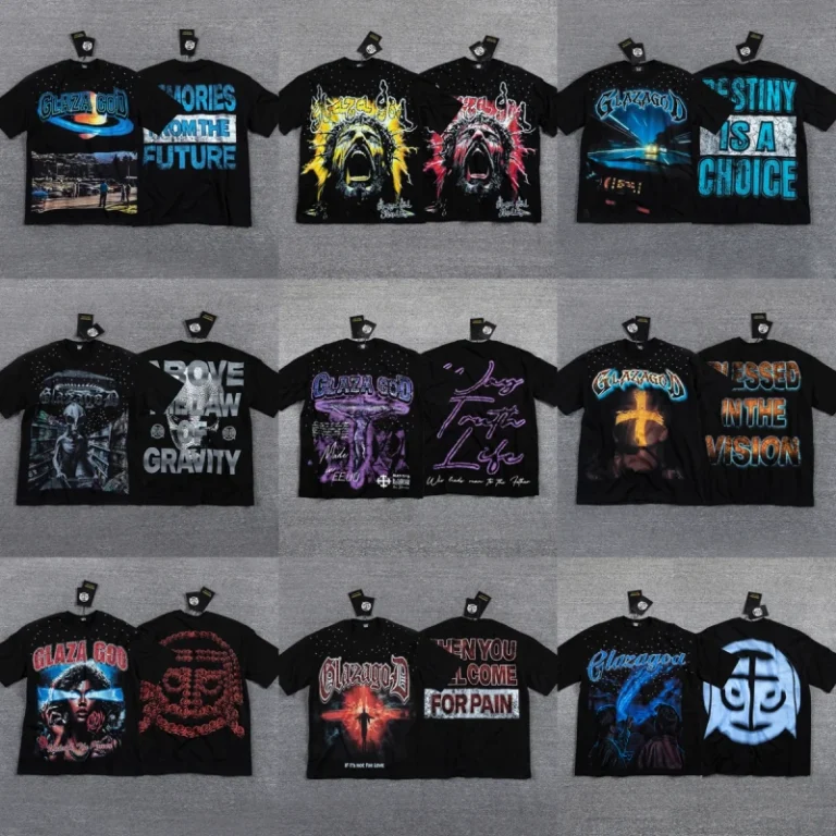 High-Quality-Purple-Letter-Print-Short-Sleeve-Low-Price-Custom-Luxury-Designer-Brand-Clothing-GLAZA-GOD-Mens-T-shirts