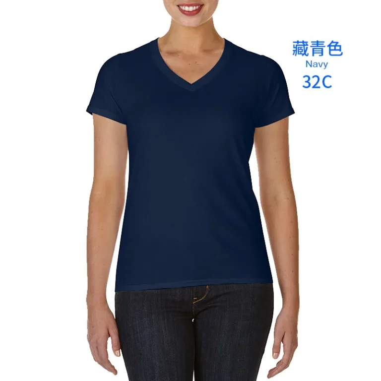 High-Quality-White-Blank-100-Cotton-v-Neck-t-Shirts-Women-Custom-Digital-Printing-logo-Plus-Size-V-neck-T-shirts