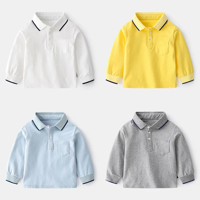 High-Quality-Whole-Sale-Bulk-Plan-T-Shirts-100-Cotton-Polo-Long-Sleeve-Childrens-Clothing-t-Shirt-Children-Kids