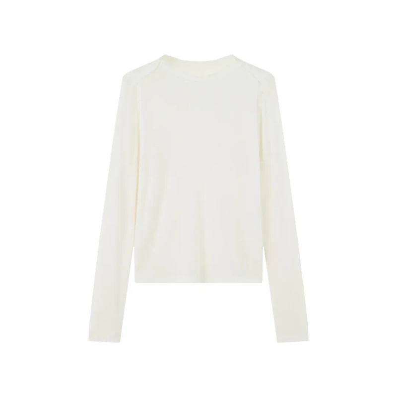 High-Quality-Womens-Casual-Long-Sleeve-T-Shirts-Crew-Collar-Breathable-Knitted-Fabric-Slim-Fit-Size-XL-for-All-Season