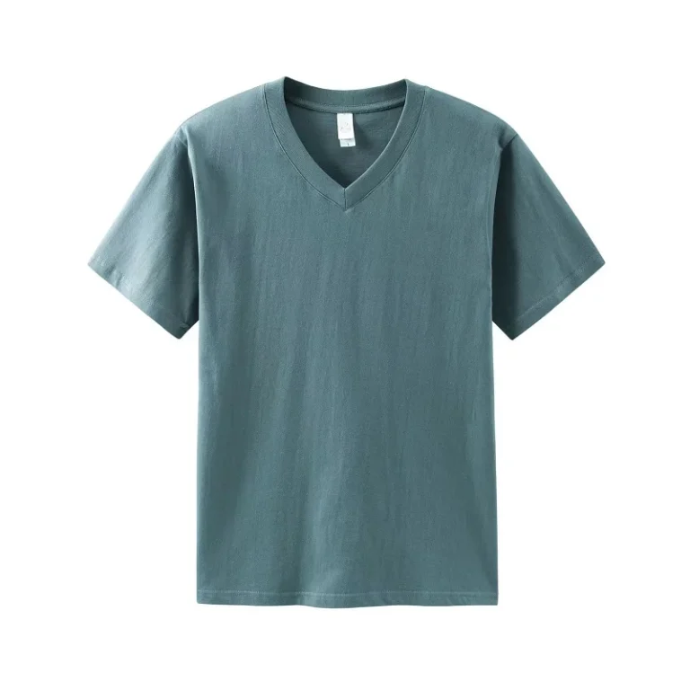 High-Quality-v-Neck-t-Shirts-Men-Printed-Custom-logo-White-Tshirts-Branded-Apparel-v-Neck-Tshirt