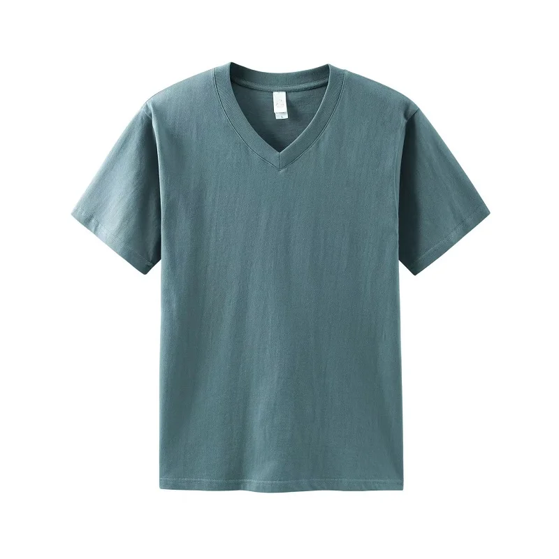 High-Quality-v-Neck-t-Shirts-Men-Printed-Custom-logo-White-Tshirts-Branded-Apparel-v-Neck-Tshirt