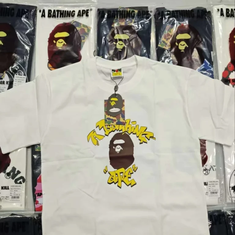 High-Version-Ready-Stock-Letter-Printing-Bapees-Tee-Men-Trendy-Printed-Ape-Shirt-Fashion-Designer-Bapees-Shirt