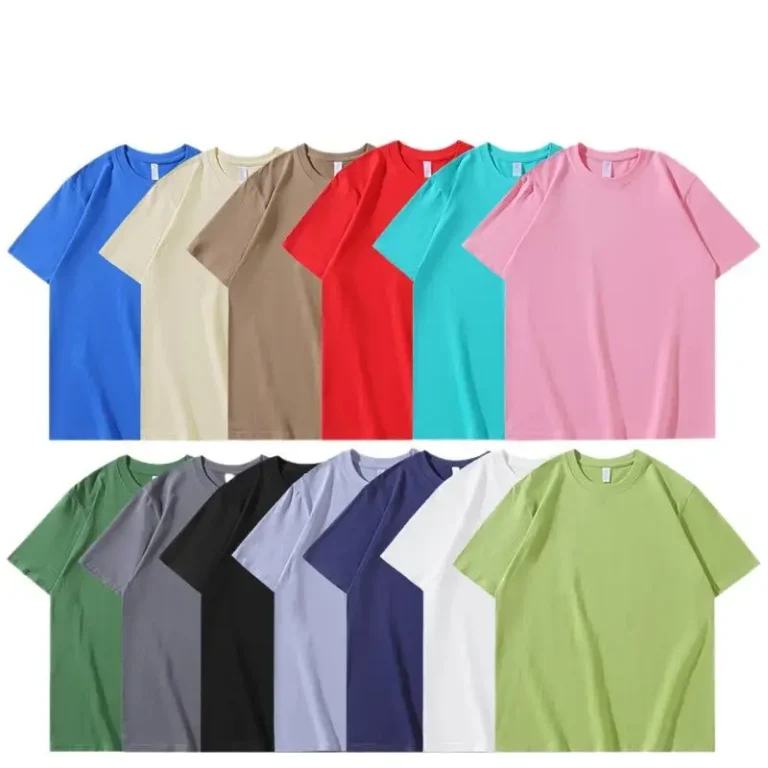 High-quality-Cotton-T-shirt-Custom-Workwear-with-Printed-Logo-and-Graphic-Solid-color-Crewneck-Short-sleeved-Work-Uniform-1