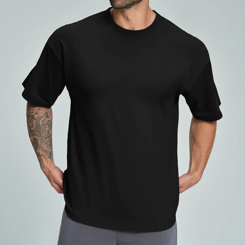 High-quality-Eco-friendly-Organic-Cotton-Trendy-Short-sleeve-T-shirt-for-Home-and-Commuting
