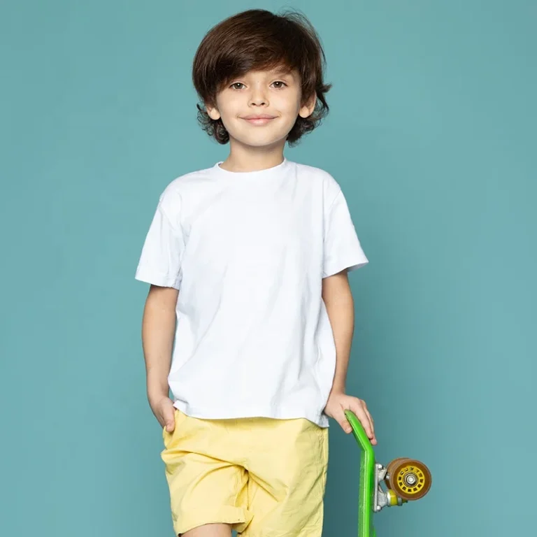 Hot-Sales-Blank-Coloful-Cotton-Kids-T-shirt-Regular-Fit-Tshirt-Short-Sleeve-Printed-Designs-Casual-Daily-Wear-180GSM