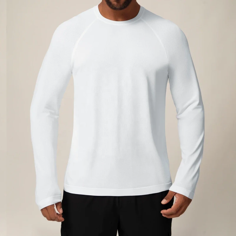 Hot-Selling-Mens-Athletic-Gym-T-Shirts-Long-Sleeve-O-Neck-Tshirt-for-Running-100-Cotton-Casual-Style-Solid-Pattern-Tees