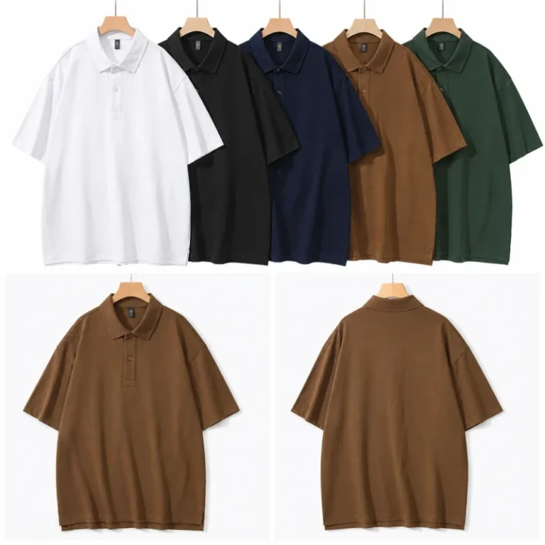 Hot-Selling-Popular-280gms-Oversized-Drop-Shoulder-100-Cotton-Polo-T-shirt-Blank-Custom-Embroidery-Logo-Polo-Tshirt